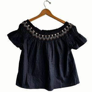 Old Navy Smocked Off the Shoulder Flutter-Sleeve Boho Top NWT